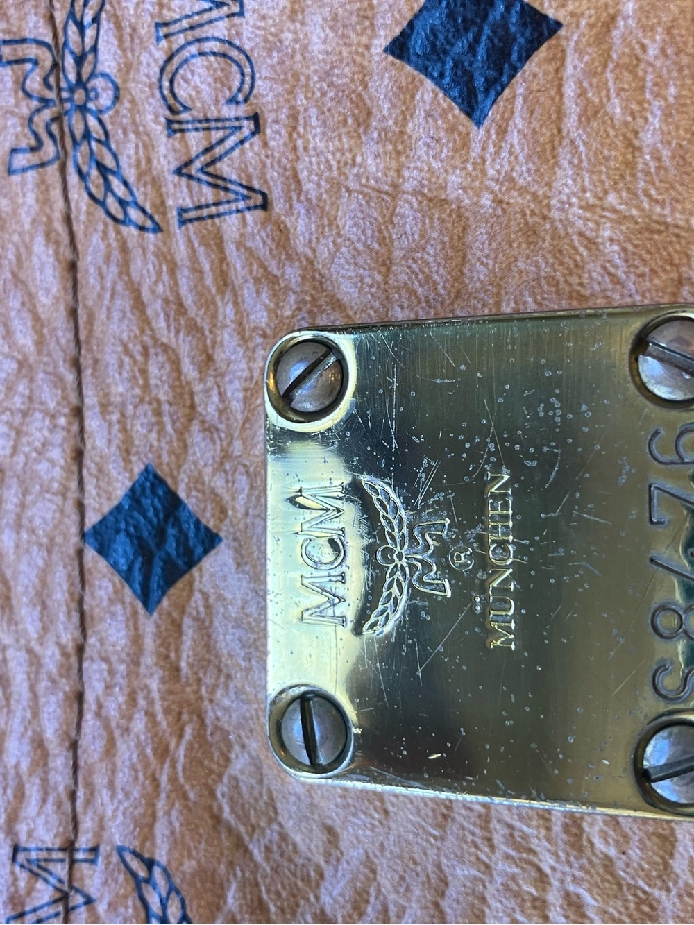 MCM Visetos Monogram Tote in Cognac and Black - Picture 15 of 16